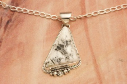 Genuine White Buffalo Turquoise Sterling Silver Native American Pendant